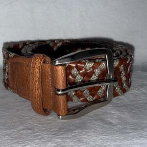 Torino Italian Braided Leather and Linen Belt